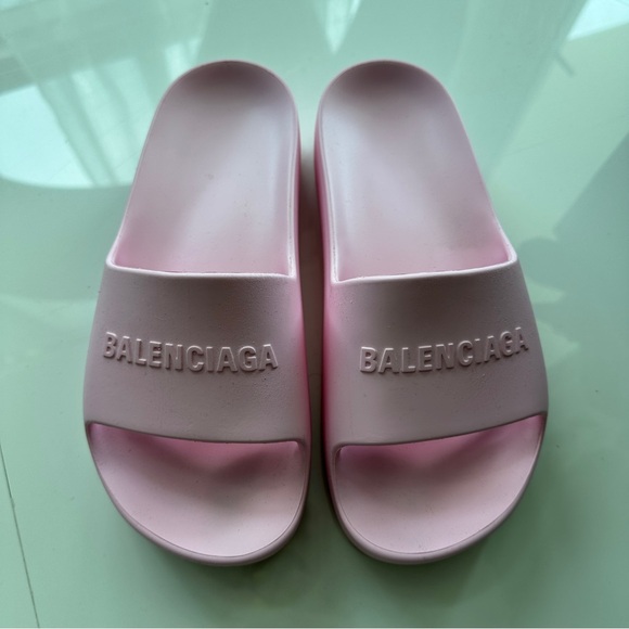 Balenciaga Shoes - Balenciaga Pink Chunky Pool Slides